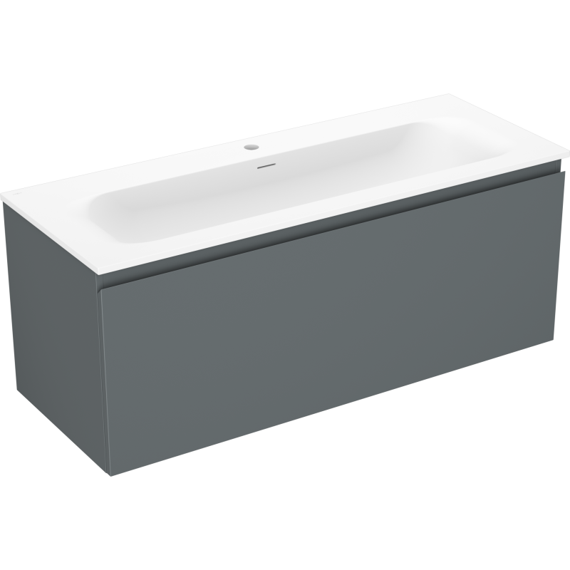 Mexen Orio szafka łazienkowa 120 cm z umywalką Vela, 1 szuflada, grafit mat/biała mat - 91A10-12047-1-BF66-W23M01