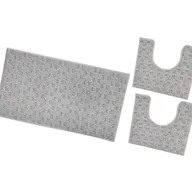 Dywaniki łazienkowe - Dywanik łazienkowy 3D Miękki Spleciony Chłonny Antypoślizgowy Zmywalny Dywanik Nocny Zestaw 3-Częściowy Szary - miniaturka - grafika 1