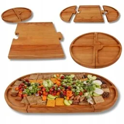 Deska z czereśni do serwowania owalna puzzle - Tace i patery - miniaturka - grafika 1