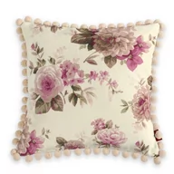 Poszewki na poduszki - Dekoria Poszewka Wera na poduszkę różowo-beżowe róże na kremowym tle 45 × 45 cm Mirella 150-141-07 - miniaturka - grafika 1
