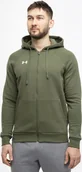 Bluzy męskie - Under Armour Bluza męska Under Armour Rival Fleece FZ Hoodie khaki 1379767 390 S - miniaturka - grafika 1