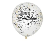 Balony i akcesoria - Balony przezroczyste z nadrukiem oraz konfetti w środku - 30 cm - 6 szt. - miniaturka - grafika 1