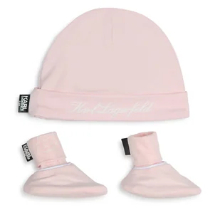 Zestaw Czapka i Skarpety Karl Lagerfeld Kids Z30180 Różowy - Czapki dla dzieci - miniaturka - grafika 1