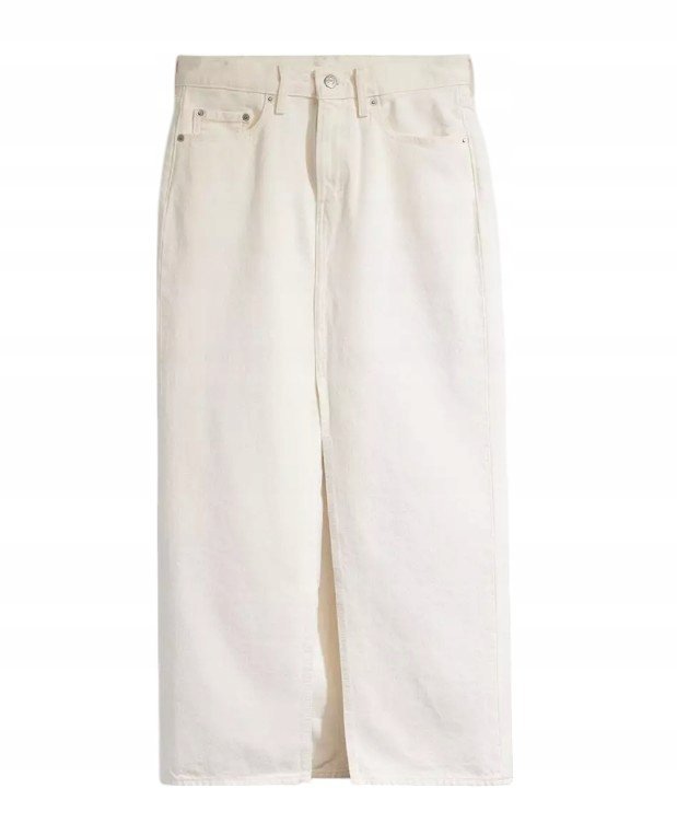 Spódnica długa jeansowa LEVI'S kremowa, rozmiar 30