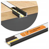 Akcesoria do oświetlenia - Profil Led Aluminiowy Do Taśma Czarny Natynkowy Wpuszczany Klosz 1m - miniaturka - grafika 1