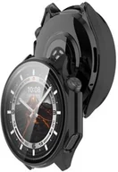 Akcesoria do smartwatchy - Bizon Etui ze szkłem do zegarka Case+Glass Watch do OnePlus Watch 3 / Oppo Watch X2, czarne - miniaturka - grafika 1