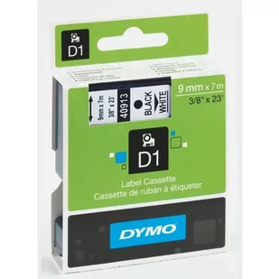 Taśma 9mm/7m czarny /biała 40913 DYMO S0720680 - Drukarki kart i etykiet - miniaturka - grafika 1