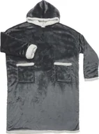 Bluzy damskie - Intesi Bluza długa/ snuddie szara - miniaturka - grafika 1