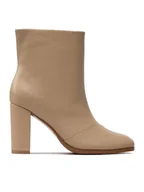 Botki damskie - Simple Botki SL-44-02-000112 Beżowy - miniaturka - grafika 1