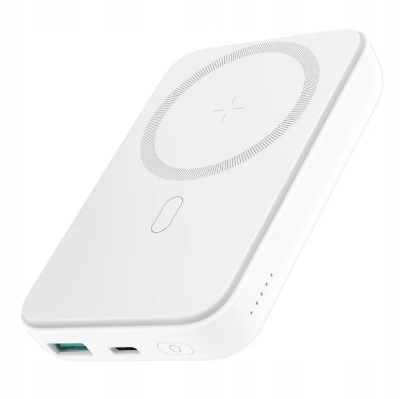 SiGN Magnetyczny bezprzewodowy mini powerbank 10000mAh, USB-C, USB-A, biały