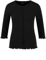 Koszulki i topy damskie - Taifun Damska koszulka z rękawem 3/4, rękaw 3/4, rękaw 3/4, okrągły dekolt, rękaw 3/4, jednokolorowa, czarny, 36 - miniaturka - grafika 1