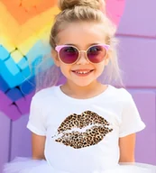 Koszulki dla dziewczynek - Koszulka dla dziecka - usta panterka - miniaturka - grafika 1