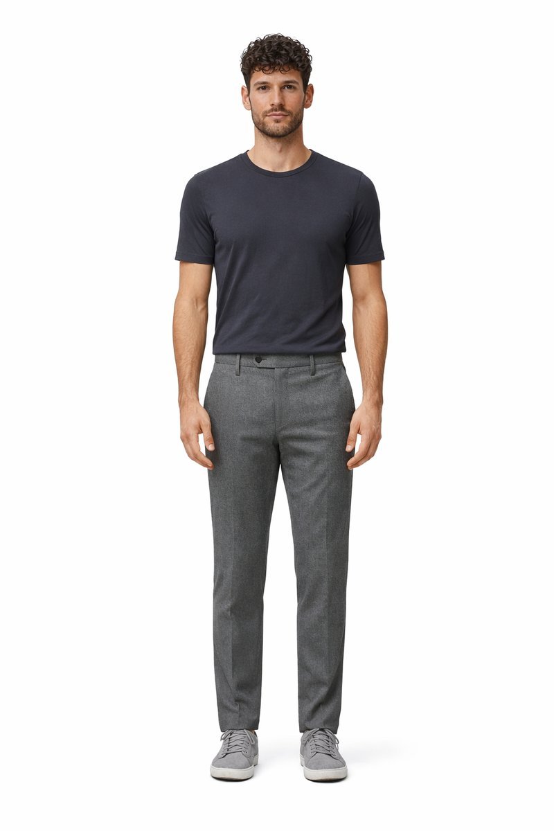 MEDICINE SZARE SPODNIE CHINOS W DROBNY WZÓR PROSTE NA CO DZIEŃ S I4A