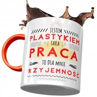 Kubki - Kubek Pomarańczowy dla Plastyka na Prezent z Nadrukiem ze Zdjęciem + Opakowanie na prezent (wzór 03) - miniaturka - grafika 1