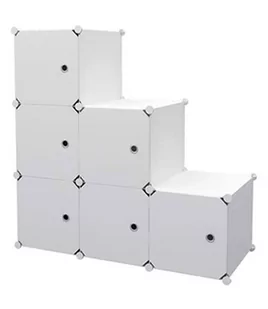 Regał Szafka Garderoba Ubraniowa Biała 6 Półek - Regały - miniaturka - grafika 1