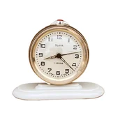 Zegary - Piękny budzik mechaniczny Slava, made in ZSRR, lata 60. - miniaturka - grafika 1
