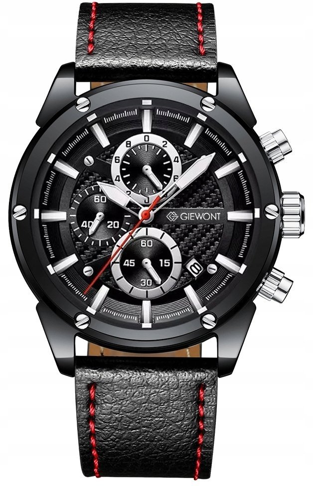 Zegarek Giewont Zegarek Męski Giewont Chronograph Sapphire Czarny GW8810-A1