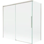 Parawany nawannowe - Mexen Rox parawan nawannowy 2-skrzydłowy rozsuwany 160 + 75 x 150 cm, transparent, nikiel szczotkowany - 8C9-160-075-97-00 - miniaturka - grafika 1