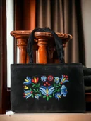 Torebki damskie - Torebka haftowana na ramię - haft kaszubski (wejherowski) - miniaturka - grafika 1