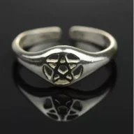 Pierścionki - Sotis Pierścień z pentagramem nr.16-17, nieoksydowany Ag925 - miniaturka - grafika 1