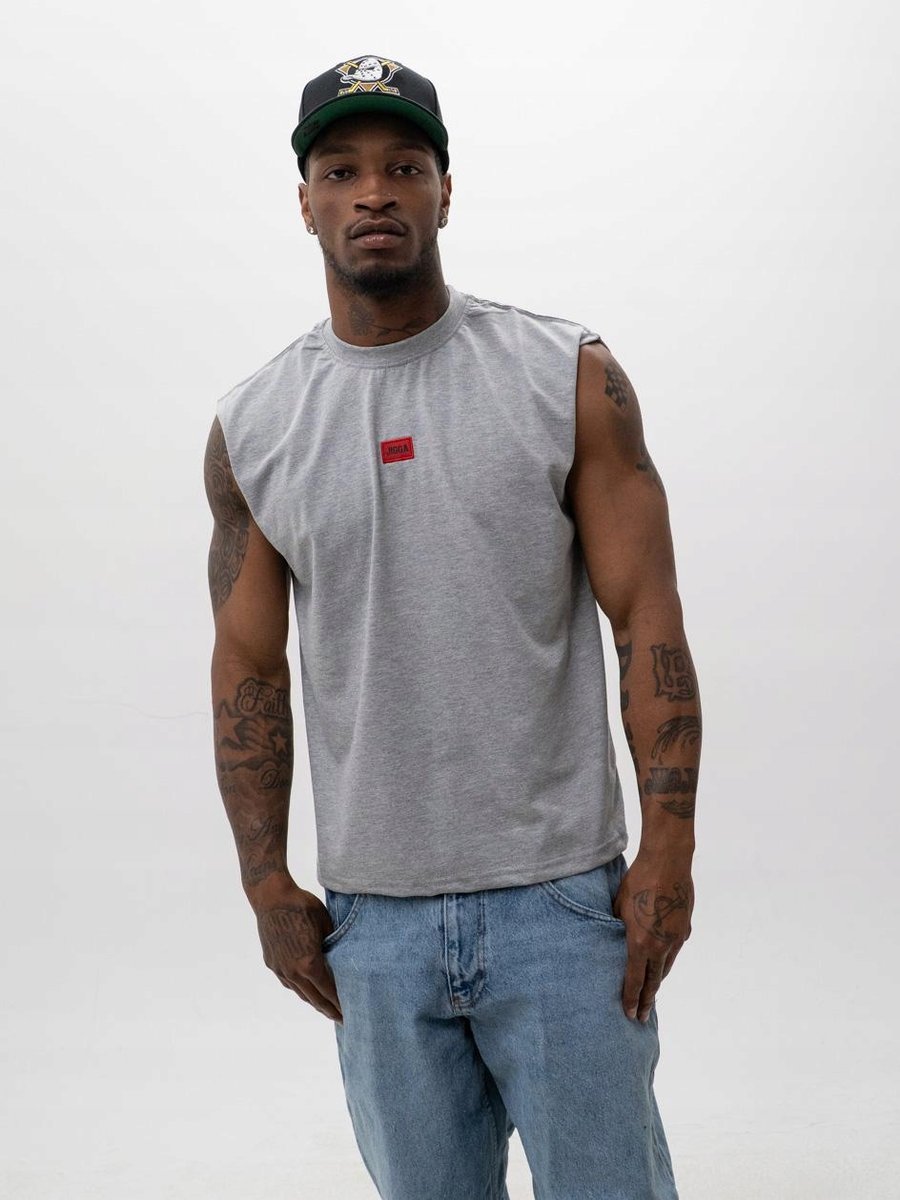 BEZRĘKAWNIK Tank Top Męski BAWEŁNIANY KOSZULKA Bez Rękawów Szara Jigga XL