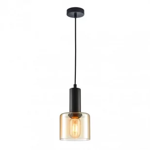 Italux Santia lampa wisząca 1-punktowa czarna/bursztyn PND-65342-1-BK+AMB PND-65342-1-BK+AMB - Lampy sufitowe - miniaturka - grafika 1