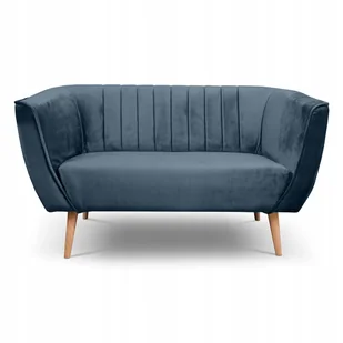 Sofa dwuosobowa z przeszyciami w stylu skandynawskim Pik 2 MON77 granatow - Sofy i kanapy - miniaturka - grafika 1