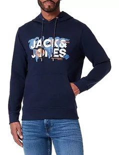 Bestseller A/S Męska bluza z kapturem Jcodust Sweat Hood Sn, granatowy blezer, XXL - Bluzy męskie - miniaturka - grafika 1