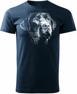 Koszulki męskie - Koszulka Golden Retriever z Golden Retrieverem męska granatowa REGULAR M - miniaturka - grafika 1