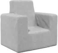 Zestawy mebli dla dzieci - vidaXL Kanapa dla dziecka, jasnoszara, miękki plusz - miniaturka - grafika 1