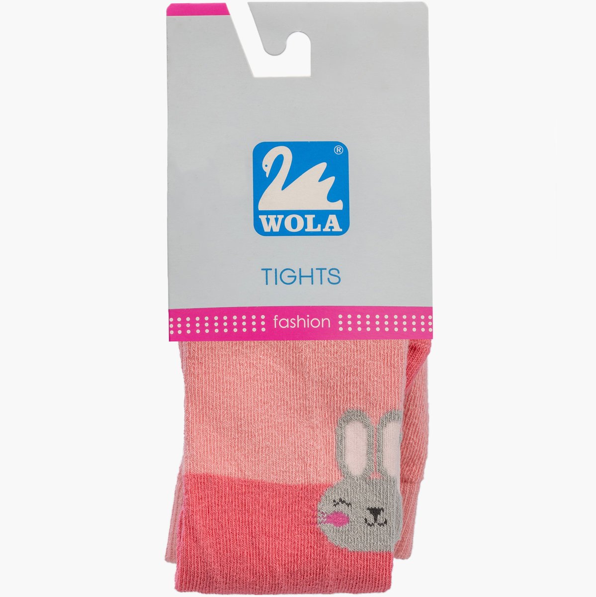 Rajstopy Dziecięce Bawełniane Rajtuzy Elastyczne Z Króliczkiem WOLA Różowe Różowy 56-62