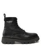 Botki męskie - KARL LAGERFELD Trzewiki KL11164 Czarny - miniaturka - grafika 1