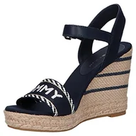 Espadryle damskie - Tommy Hilfiger Damskie sezonowe parciane Espadryle Wedge Sandały, niebieski (Space Blue), 40 UK, niebieski (Kosmiczny Błękit), 42 EU - miniaturka - grafika 1