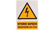 Pozostałe akcesoria sieciowe - Tabliczka ostrzegawcza /WYSOKIE NAPIĘCIE NIEBEZPIECZNE DLA ŻYCIA148X210/ 3EOA/Q4/F - miniaturka - grafika 1