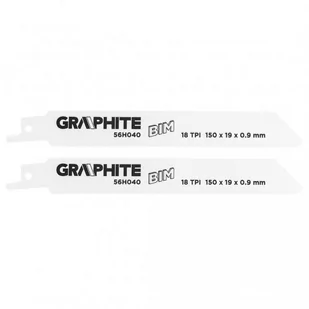 GRAPHITE Brzeszczot do piły szablastej, BIM, 150 x 19 x 0.9 mm, 18TPI, kpl. 2 szt. TOP-56H040 - Brzeszczoty - miniaturka - grafika 1