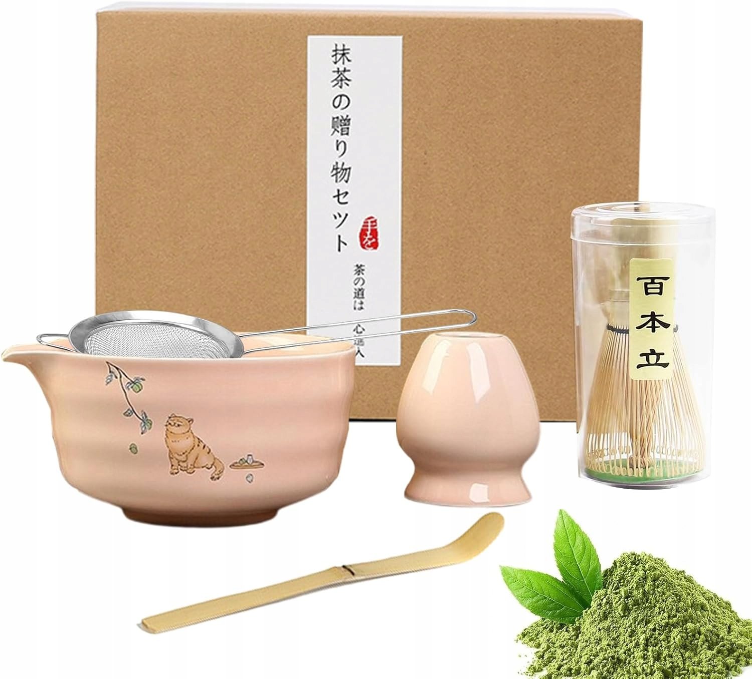Zestaw Do Japońskiej Herbaty Matcha Zestaw Do Robienia Matchy Różowy