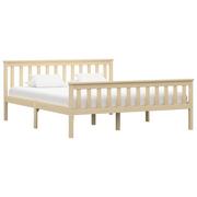 Łóżka - vidaXL Rama łóżka, naturalna, lite drewno sosnowe, 160 x 200 cm - miniaturka - grafika 1