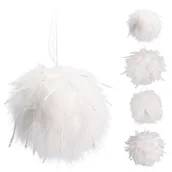 Bombki - Bombka piórkowa biała 16 cm mix - miniaturka - grafika 1