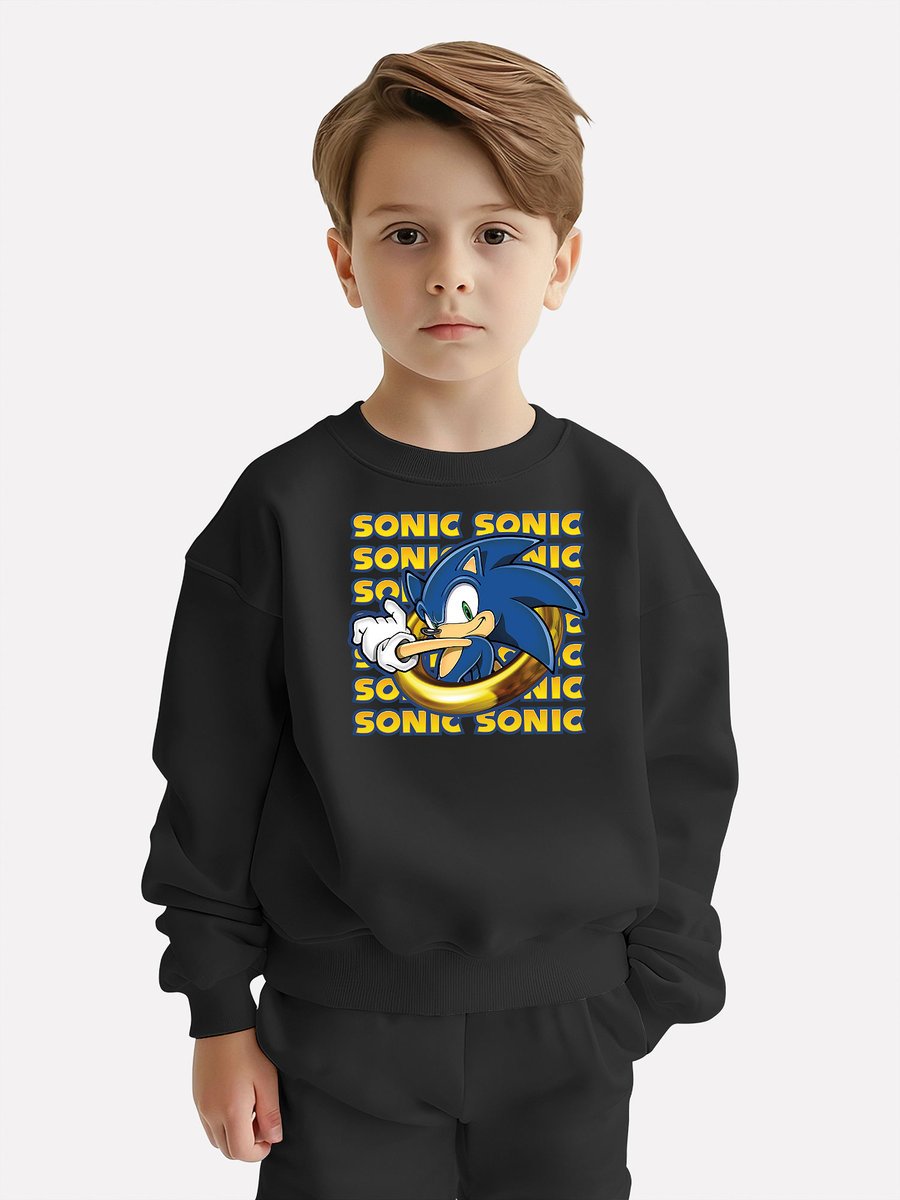 BLUZA DZIECIĘCA SONIC 122-128 MŁODZIEŻOWA WZORY PREZENT JAKOŚĆ