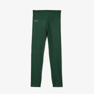 Legginsy - Lacoste damskie legginsy z wysokim stanem i nadrukiem SPORT - grafika 1