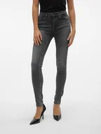 Spodenki damskie - Vero Moda Dżinsy - Skinny fit - w kolorze antracytowym - miniaturka - grafika 1