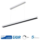 Oprawy, klosze i abażury - v-tac Oprawa V-TAC LED Linear SAMSUNG CHIP 60W Góra Dół Zwieszana Ściemnialna UGR6 Biała VT-7-61 4000K 6600lm - miniaturka - grafika 1