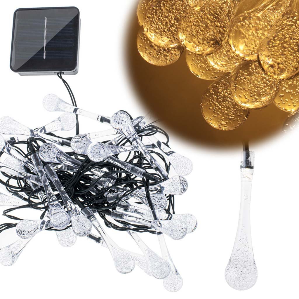 Artemis Lampki Solarne Ogrodowe Sople Girlanda Zewnętrzna 6,5M 30 Led Ciepły Biały