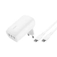 Ładowarki do telefonów - Belkin Ładowarka sieciowa Boost 3-Port USB-C PD 3.1 PPS 67W + kabel USB-C 2m, biała - miniaturka - grafika 1