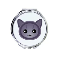 Lusterka do makijażu - Kot Korat Lusterko kieszonkowe, do torebki - miniaturka - grafika 1