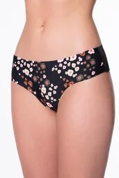 Figi damskie brazyliany z koronkowym tyłem w jesiennej kolorystyce Peegy Brown Tanga Brasil Julimex - Majtki damskie - miniaturka - grafika 1