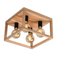 Lampy sufitowe - Spotlight Drewniana LAMPA sufitowa KAGO 9154474 kwadratowa OPRAWA plafon ekologiczny klatka dąb olejowany czarna 9154474 - miniaturka - grafika 1