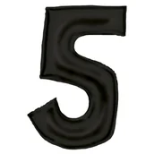 Balony i akcesoria - BALON FOLIOWY CYFRA 5 CZARNY MAT 86 CM - miniaturka - grafika 1