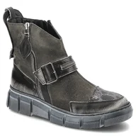 Botki damskie - Szare Botki Maciejka Wygodne Skórzane Buty Damskie - miniaturka - grafika 1