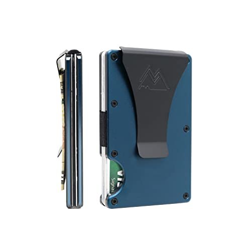 Mountain Voyage Co - Męskie minimalistyczne etui na karty kredytowe, matowy granatowy, minimalistyczny